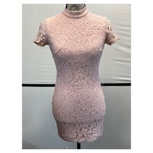 Forever 21 Mock Neck Lace Mini Dress #E564142